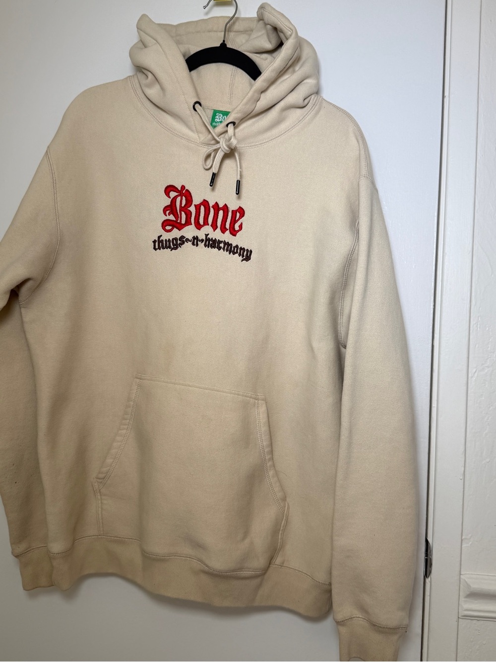 Shoe Palace Bone Thugs N Harmony Beige Hoodie with Red Logo Large